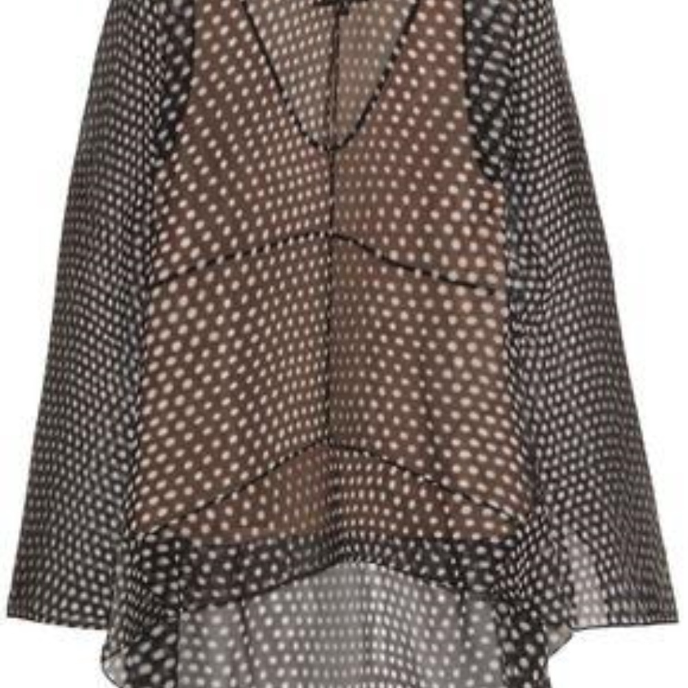 Polka-Dot Silk-Chiffon Blouse size 46 - Picture 2 of 6